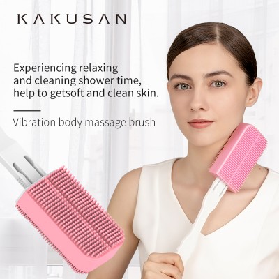 Electric vibrate bath time silicone exfoliating shower brush for body