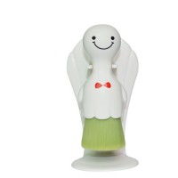 Private Design Sunny Doll Shape Soft Green Hair Facial Cleansing Brush With Bracket