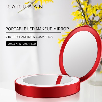 folded makeup mirror power bank espejos led con luz para maquillaje